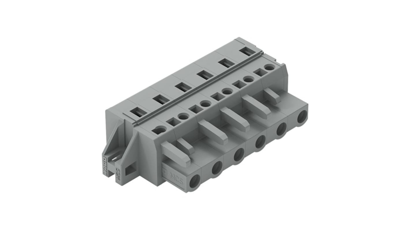 Wago 231 Series Connector, 6-Pole, Female, 6-Way, Cable Mount, 15A