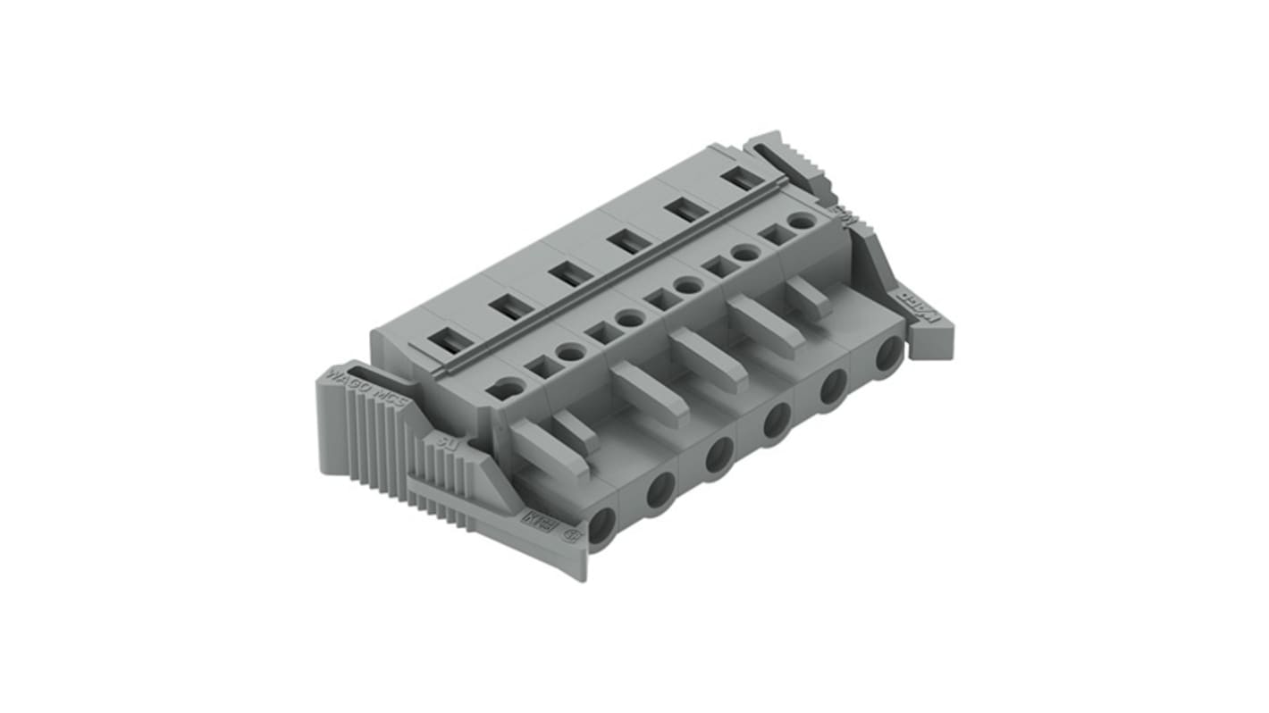 Wago 231 Series Pluggable Connector, 6-Pole, Female, 6-Way, Snap-In, 16A