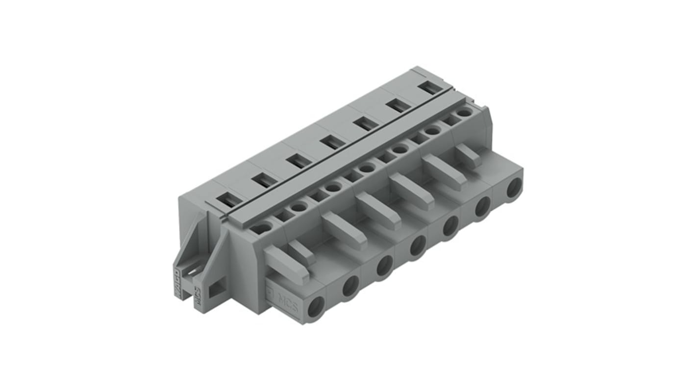 Wago 231 Series Connector, 7-Pole, Female, 7-Way, Cable Mount, 15A