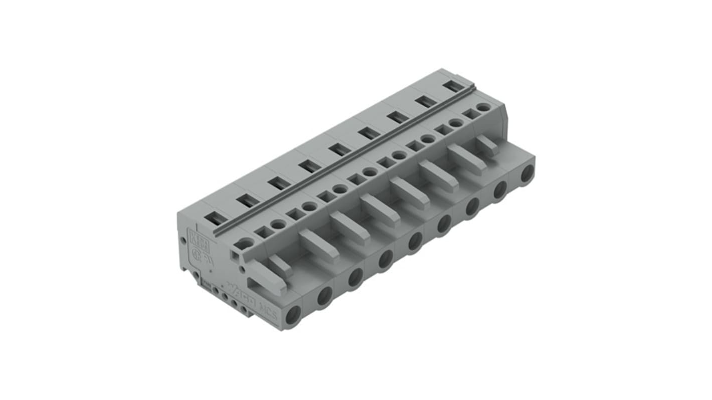 Wago 231 Series Connector, 9-Pole, Female, 9-Way, Cable Mount, 15A