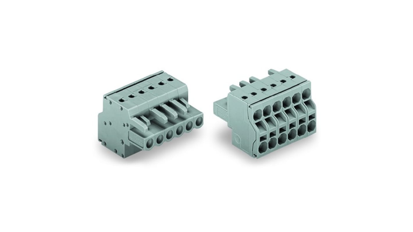 Wago 231 Series Pluggable Connector, 2-Pole, Female, 2-Way, Snap-In, 16A