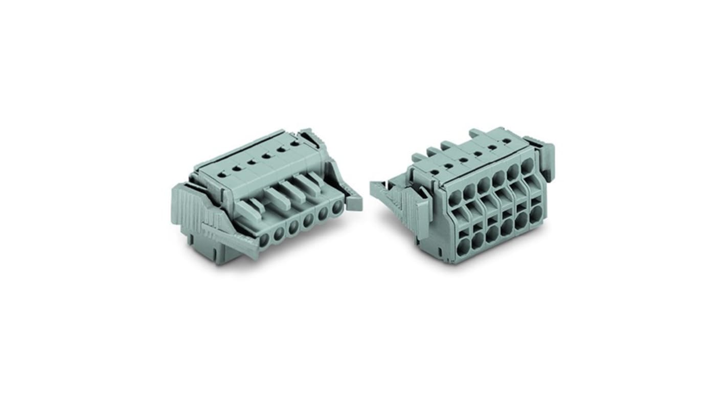 Wago 231 Series Pluggable Connector, 3-Pole, Female, 3-Way, Snap-In, 16A