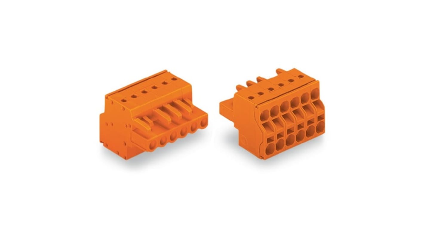Wago 231 Series Pluggable Connector, 4-Pole, Female, 6-Way, Push-In, 20A