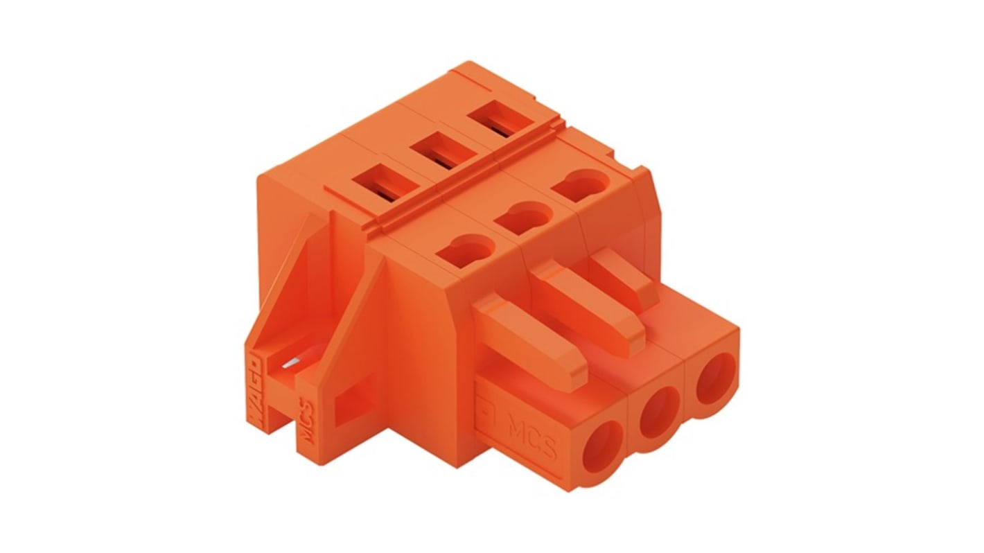 Wago 231 Series Connector, 3-Pole, Female, 3-Way, Feed Through, 16A