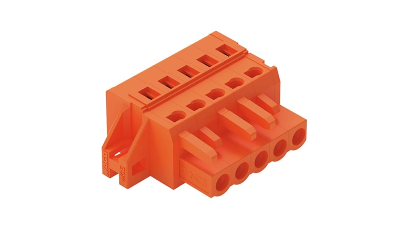 Wago 231 Series Connector, 5-Pole, Female, 5-Way, Feed Through, 16A