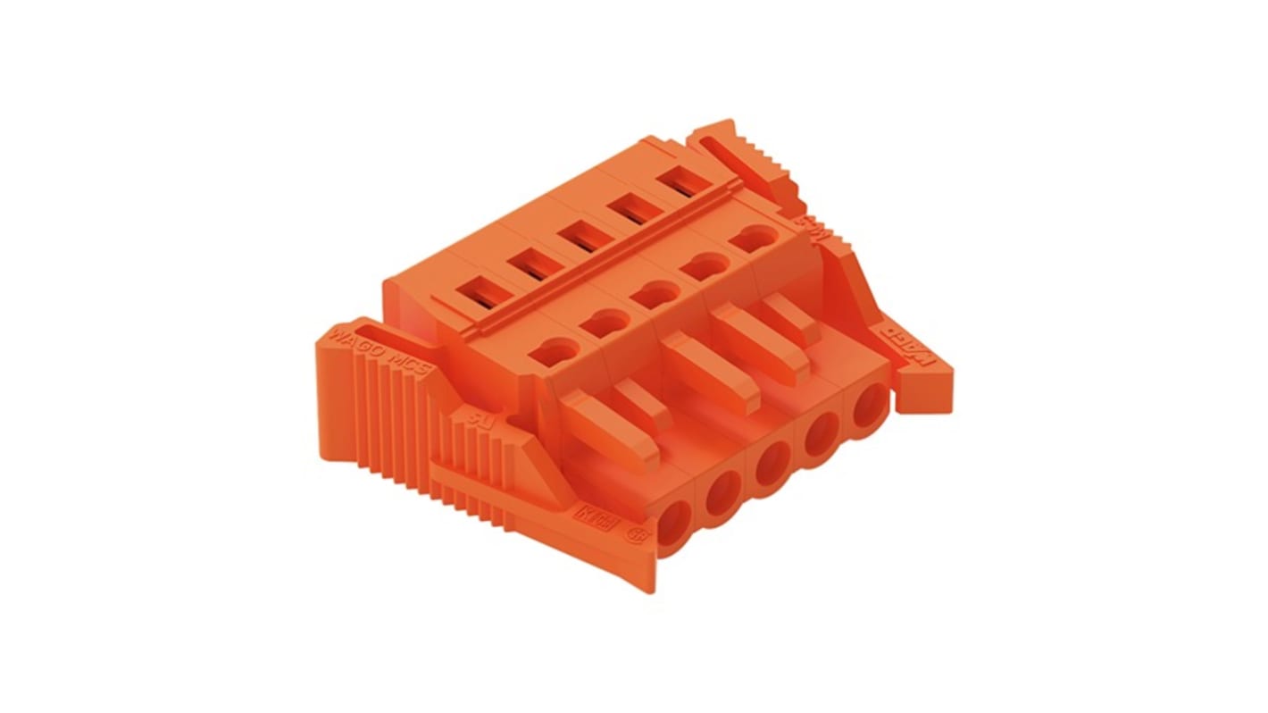 Wago 231 Series Connector, 5-Pole, Female, 5-Way, Snap-In, 16A