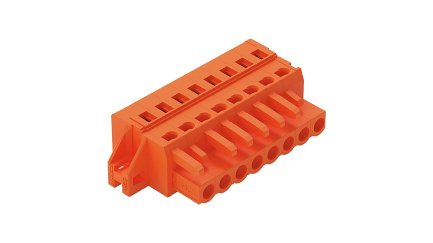 Wago 231 Series Connector, 8-Pole, Female, 8-Way, Snap-In, 16A