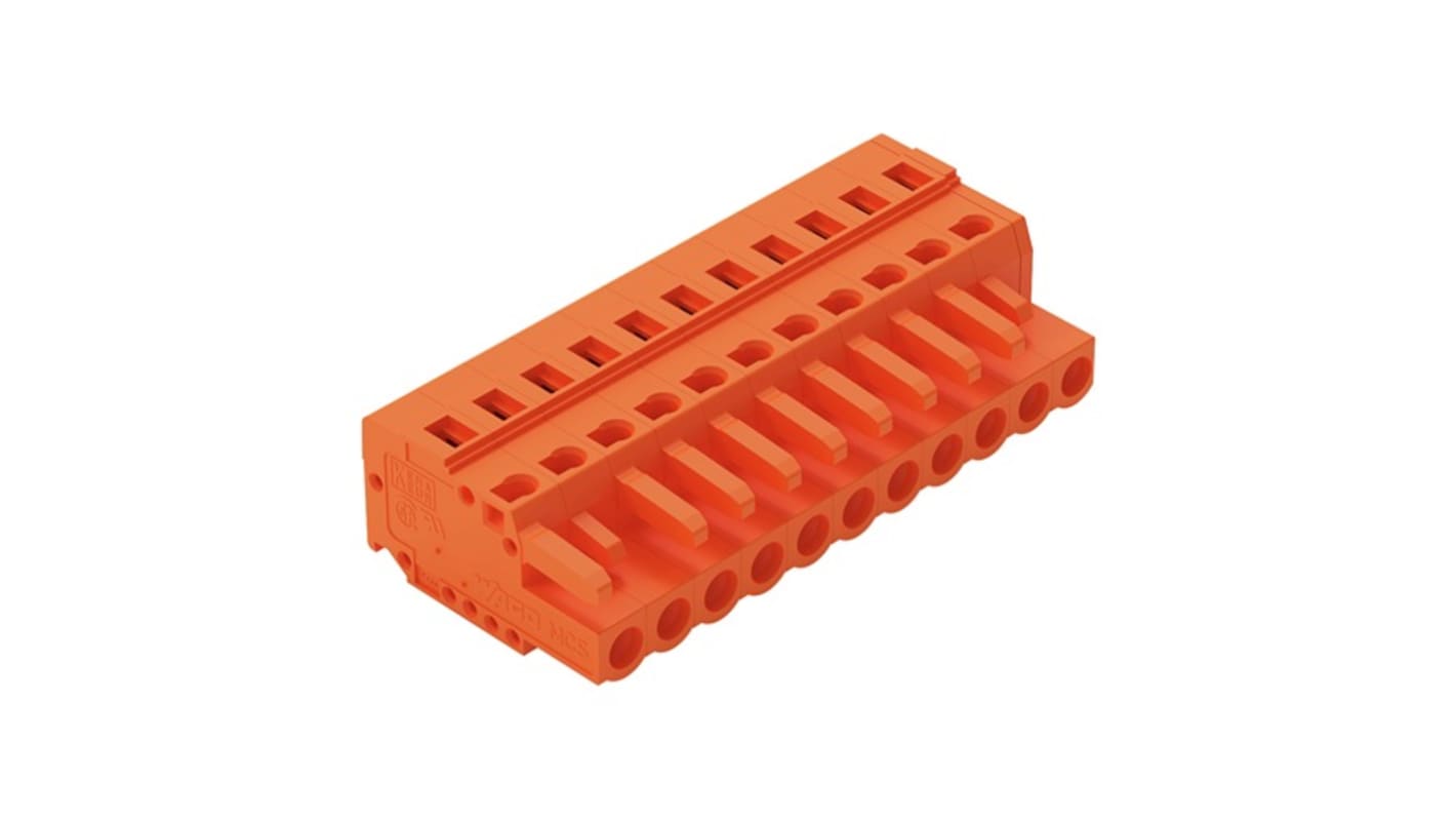 Wago 231 Series Connector, 11-Pole, Female, 11-Way, Snap-In, 16A