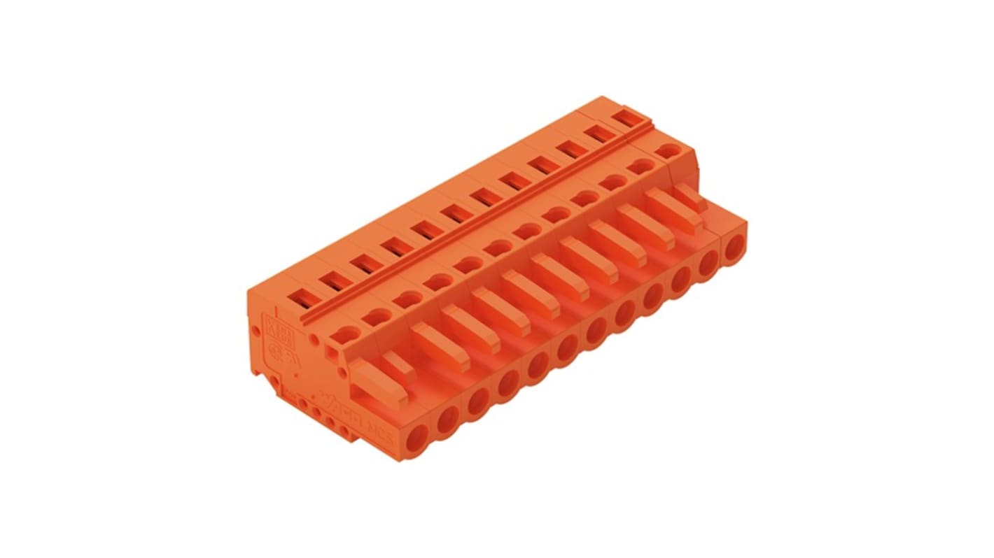 Wago 231 Series Connector, 12-Pole, Female, 12-Way, Snap-In, 16A