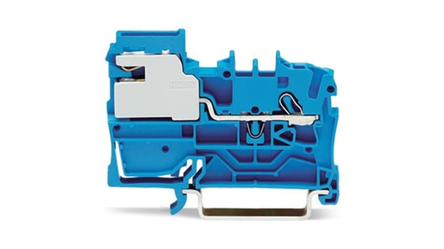 Wago TOPJOB S Series Blue DIN Rail Terminal Block, 2.5mm², 1-Level, Push-In Cage Clamp Termination, ATEX, EAC Ex, IECEx