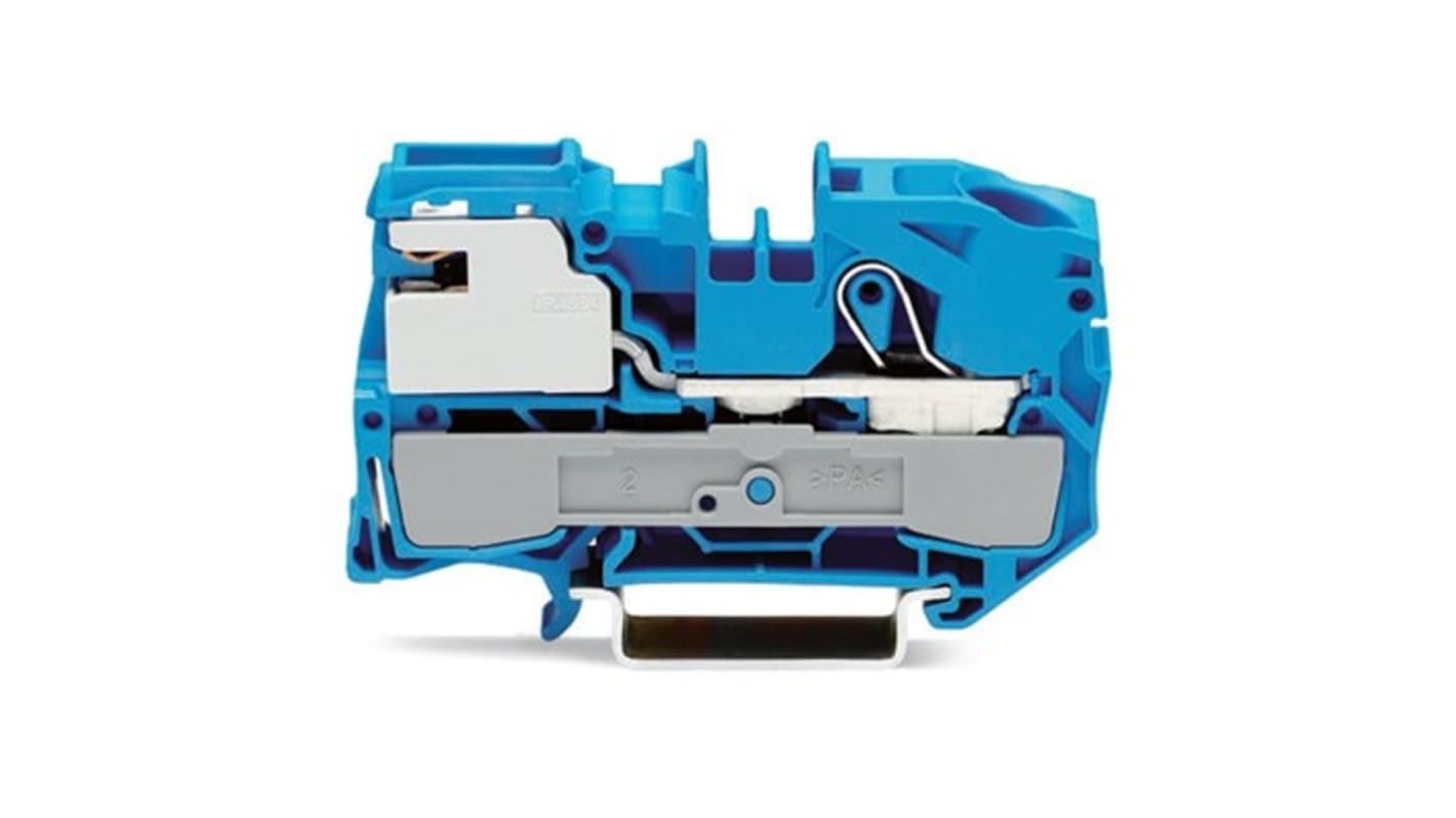Wago TOPJOB S Series Blue DIN Rail Terminal Block, 16mm², 1-Level, Push-In Cage Clamp Termination, ATEX, EAC Ex, IECEx