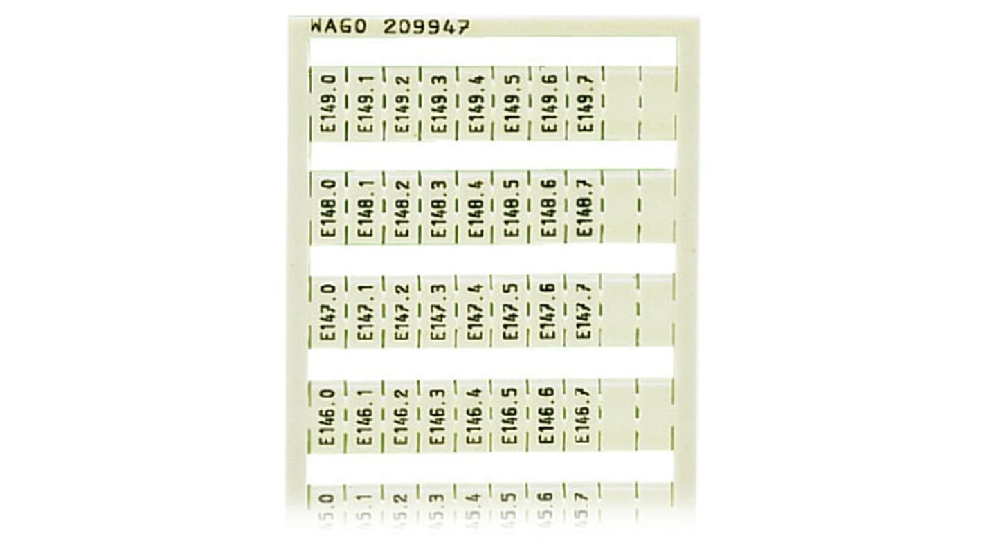 Wago, 209 Marker Card for use with  for use with Terminal Blocks