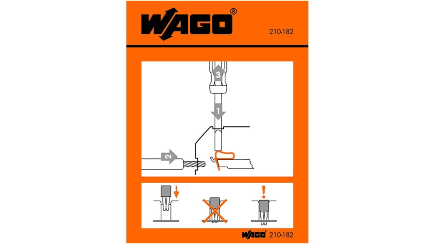 Wago 印刷済ラベル 100EA枚入り 黒 オレンジ / 白