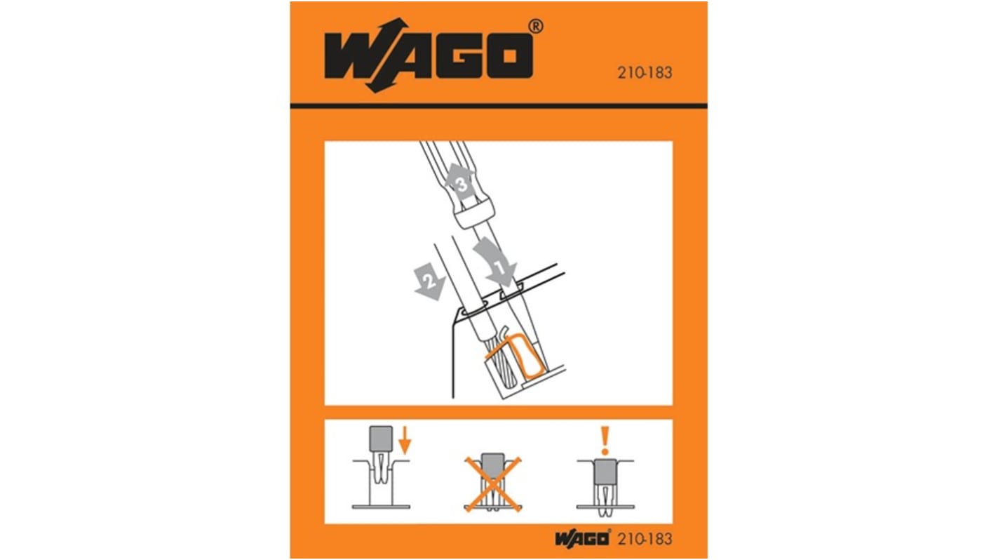 Wago 210-183 előnyomtatott címke For Front-Entry Rail-Mounted Terminal Blocks