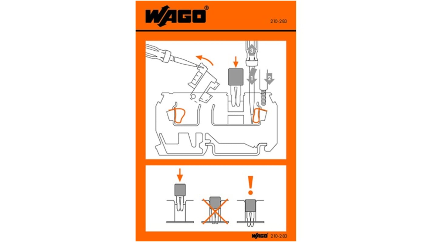 Étiquette pré-imprimée Wago Orange/blanc