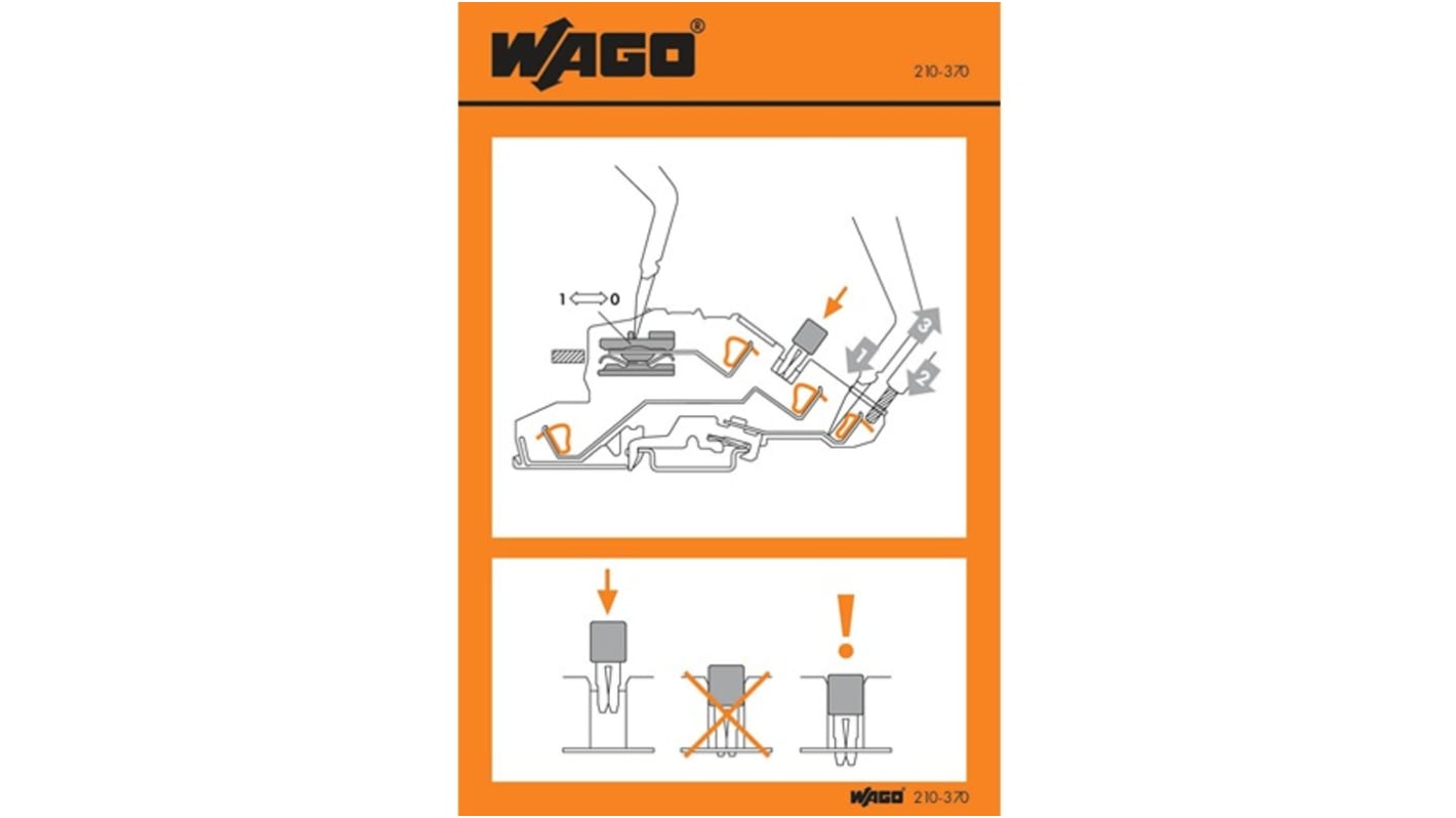 Wago 印刷済ラベル 1000EA枚入り 黒 オレンジ / 白