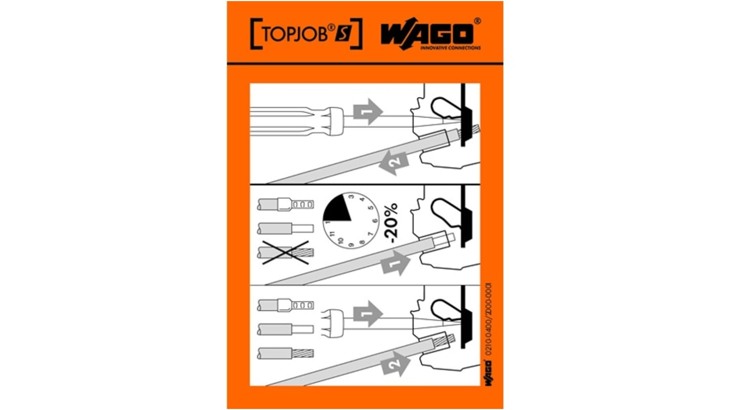 Wago 印刷済ラベル 100EA枚入り 黒 オレンジ / 白