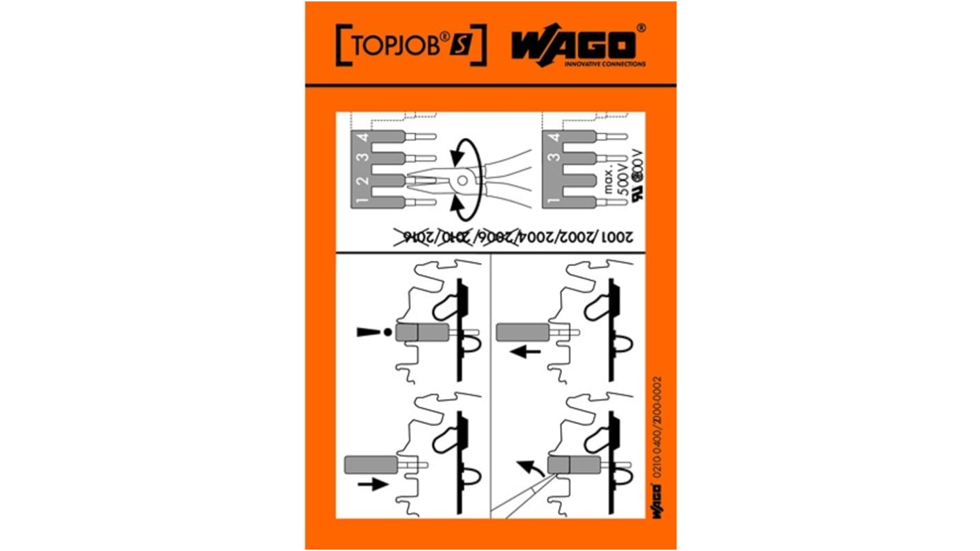 Wago 210-400/2000-002 előnyomtatott címke, 100EA db