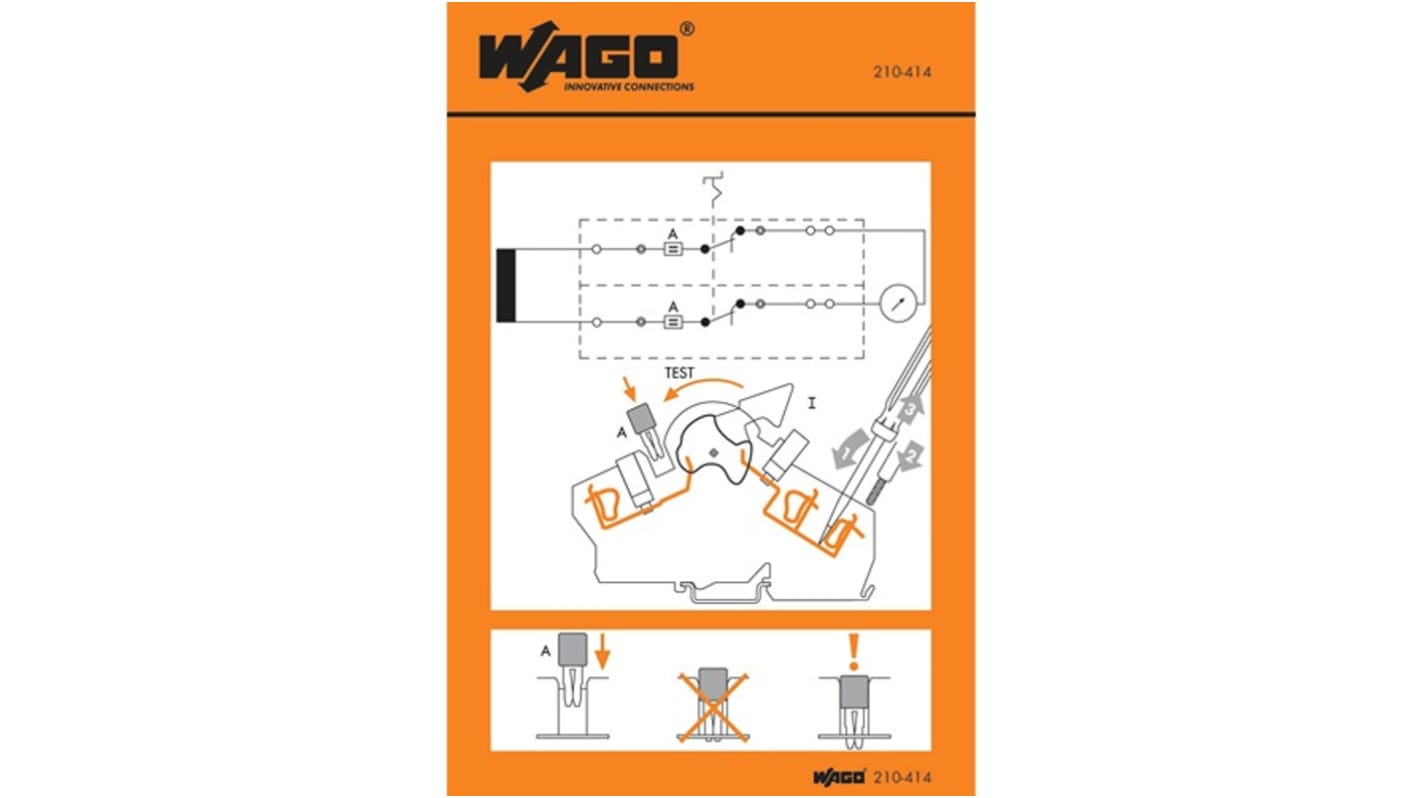 Étiquette pré-imprimée Wago Orange/blanc, 1000EA par paquet