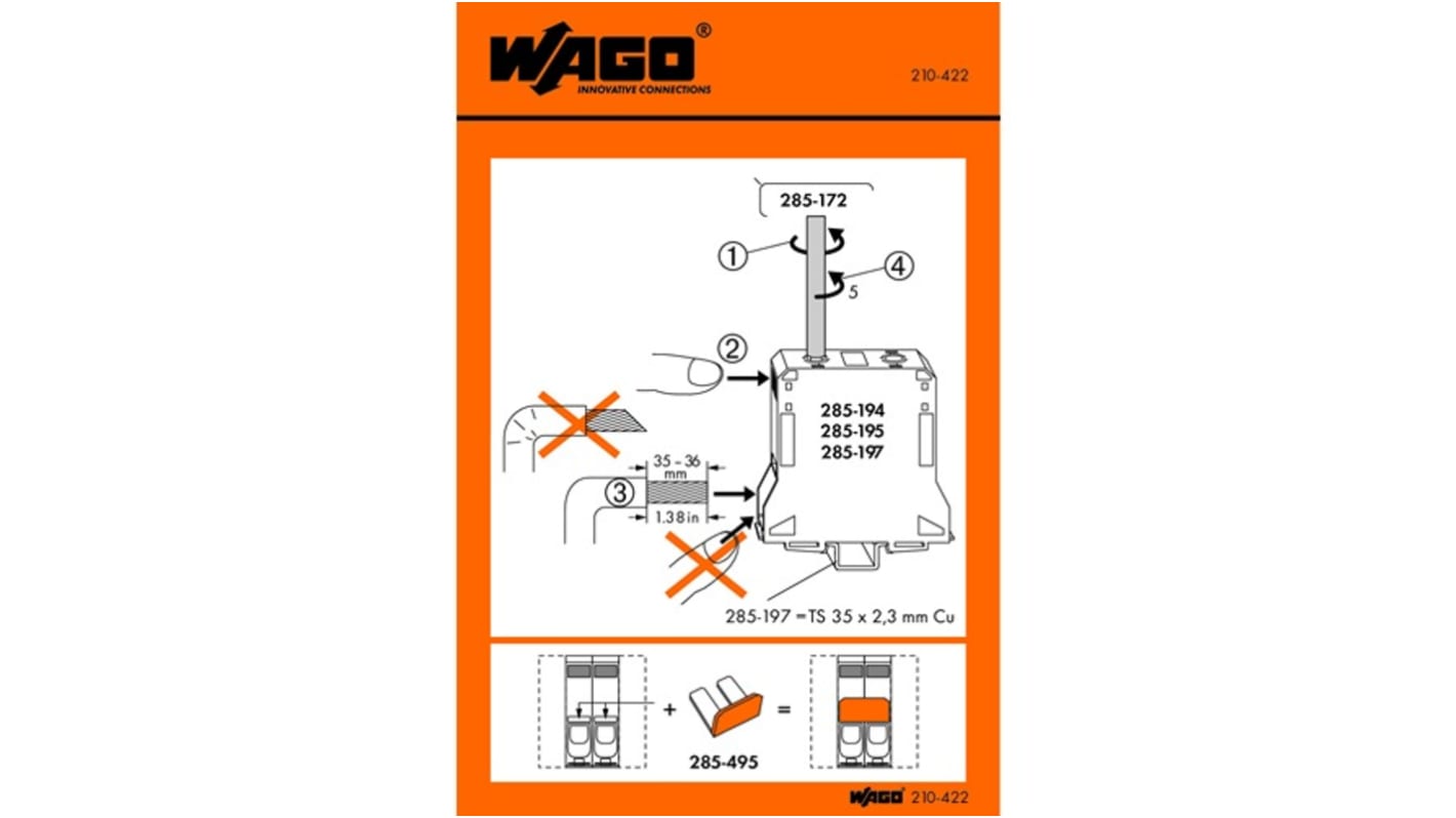 Wago Pre-Printed Label. Quantity: 100EA