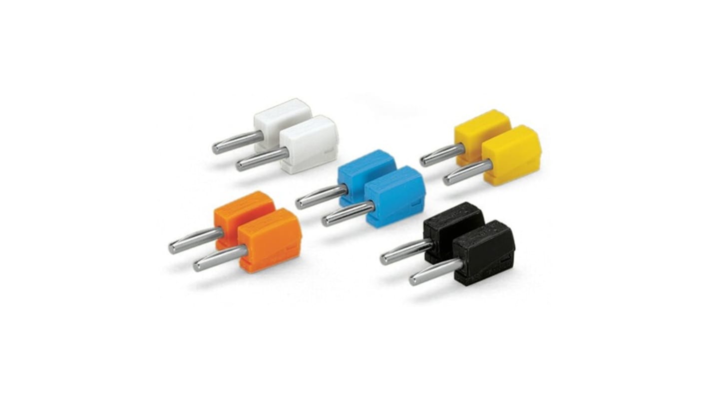 Wago 4 mm Bananenstecker Schwarz, Blau, Orange, Weiß, Gelb, 42V / 20A Käfigklemme