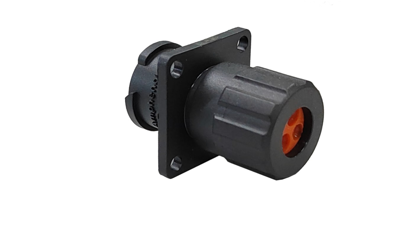 Amphenol Industrial Circular Connector, 4 Contacts, Flange Mount, Socket, Female, IP69K, Ecomate AQUARIUS Series