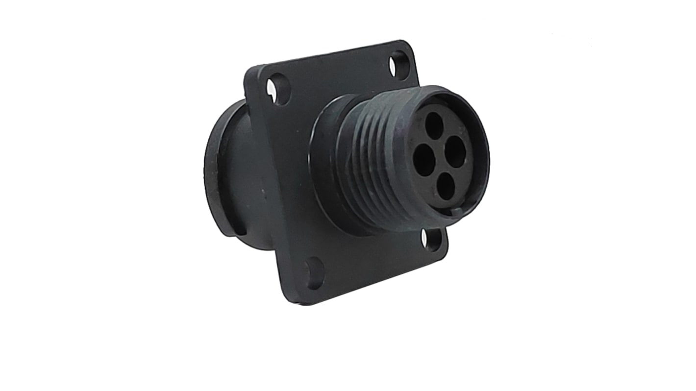 Amphenol Industrial Circular Connector, 6 Contacts, Flange Mount, Socket, Female, IP69K, Ecomate AQUARIUS Series