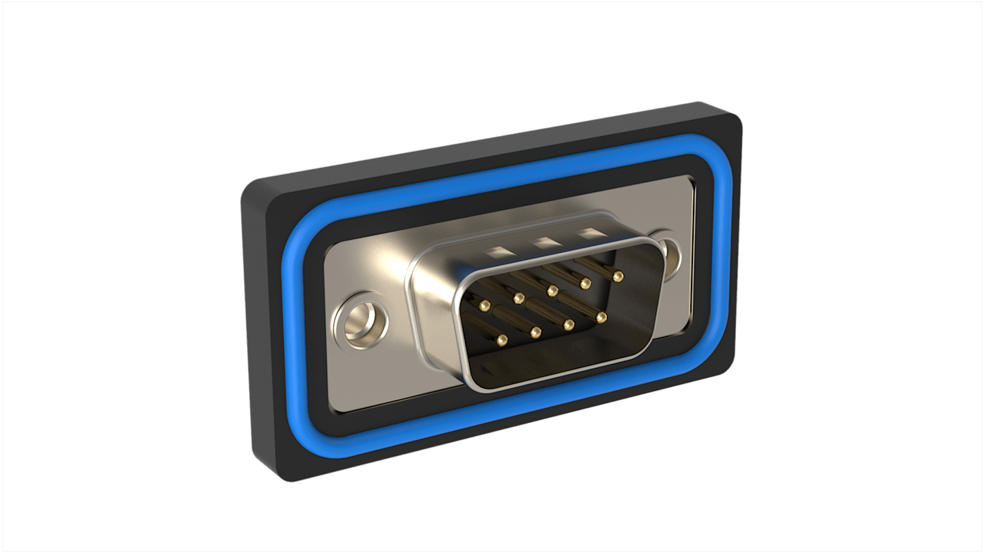 Amphenol Communications Solutions ED 9 Way Right Angle PCB Mount, Through Hole D-sub Connector Plug, 2.77mm Pitch