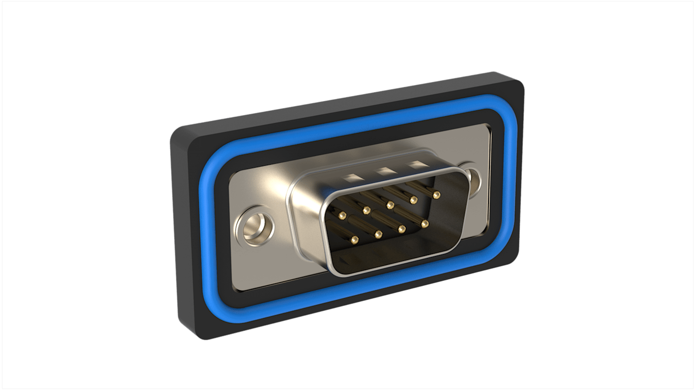 Connecteur Sub-D Mâle Amphenol Communications Solutions 9 voies Montage sur CI, traversant Angle droit