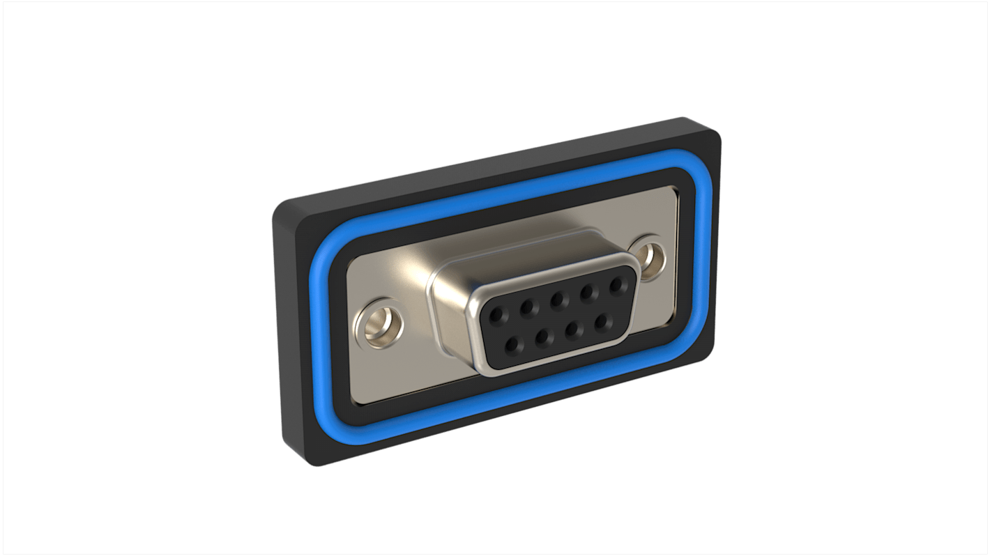 Amphenol Communications Solutions ED 9 Way Right Angle PCB Mount, Through Hole D-sub Connector Socket, 2.74mm Pitch