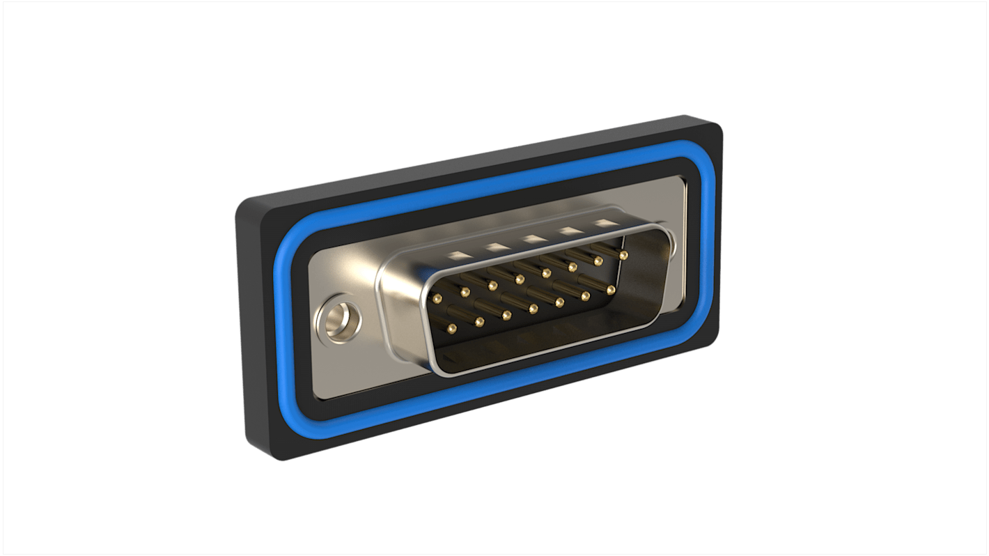 Amphenol Communications Solutions ED 15 Way Panel Mount D-sub Connector Plug, 2.77mm Pitch