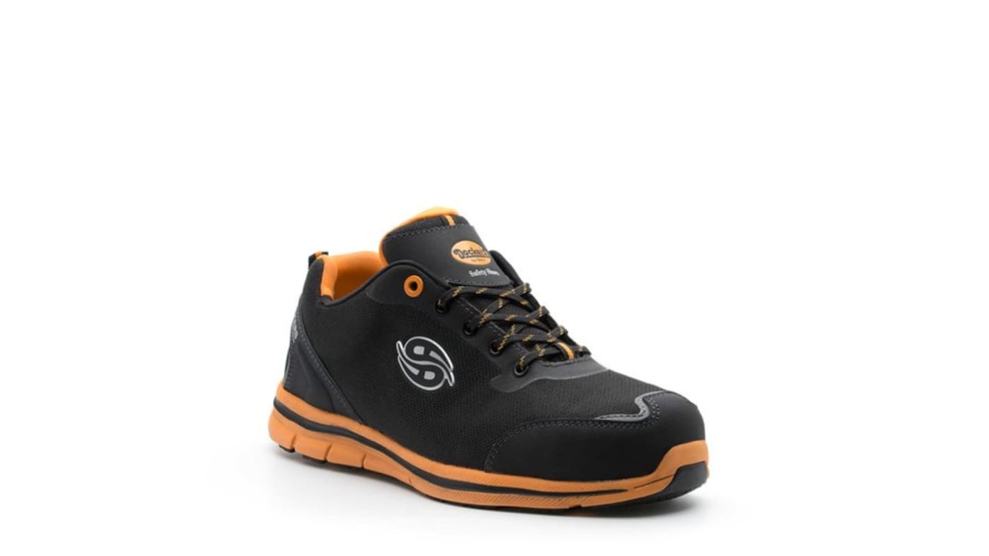 Dockers by Gerli GALANTIS S1P Unisex Black/Orange Aluminium Toe Capped Safety Shoes, UK 8, EU 42