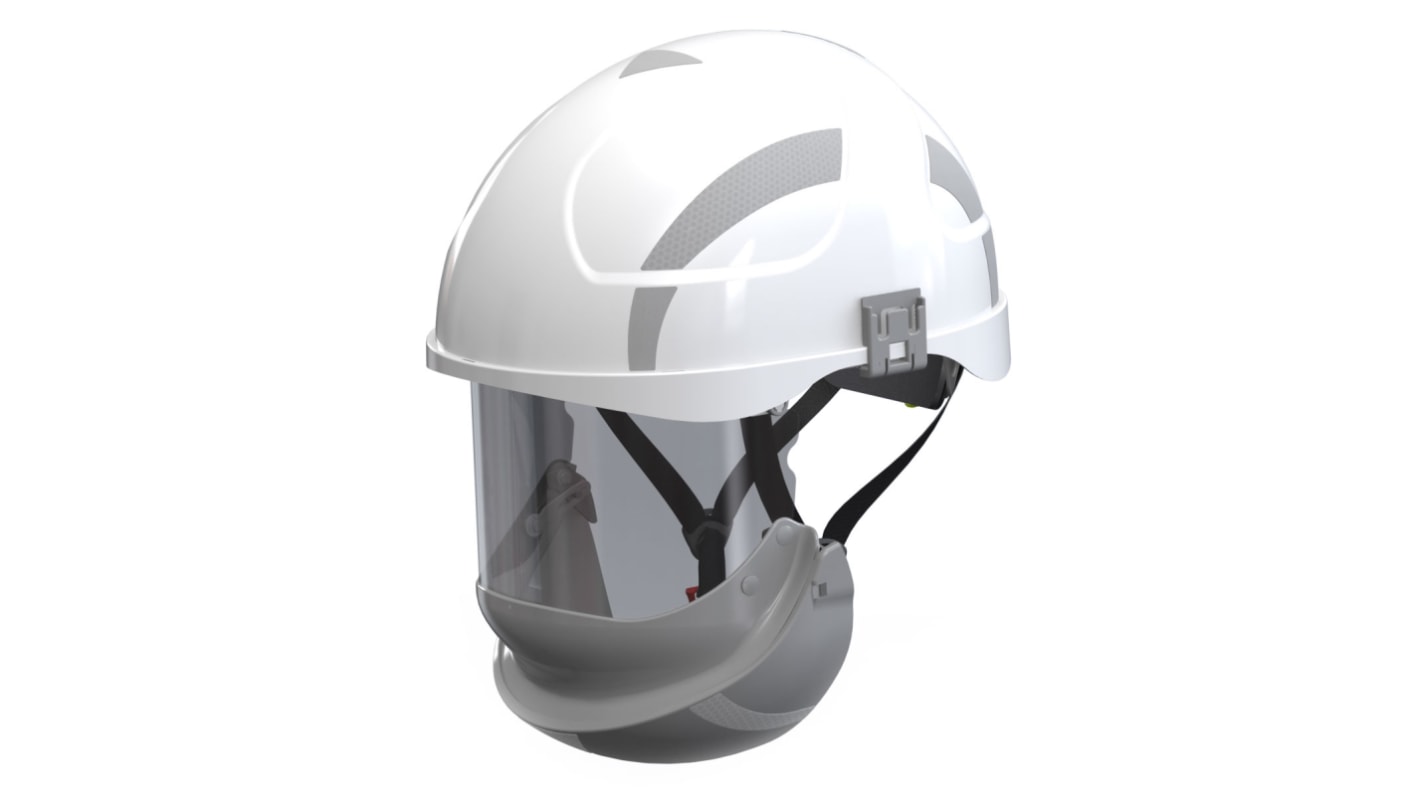 Casco di sicurezza ProGARM 2696, con protezione occhi integrata, con sottogola, col. Colore bianco