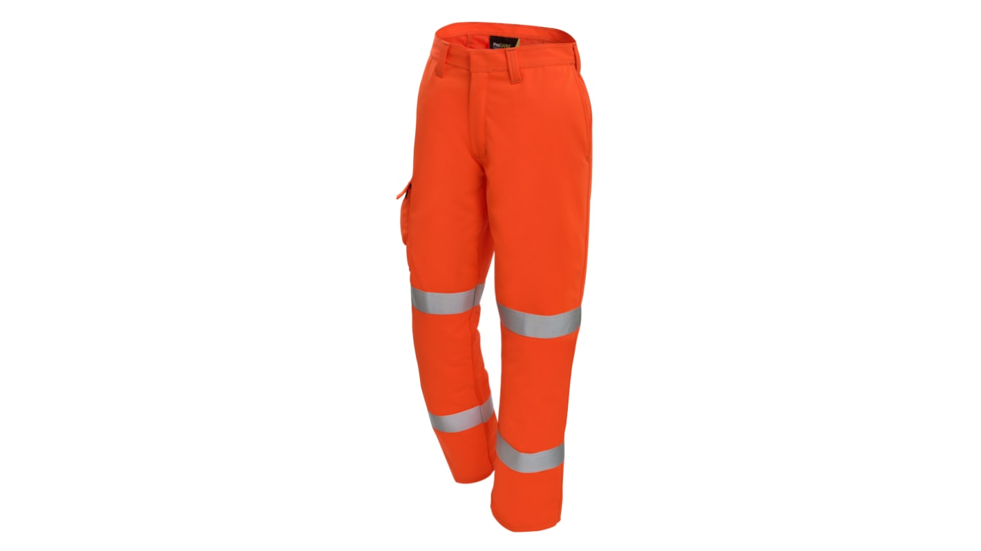 Pantalones de alta visibilidad ProGARM, talla 34plg, de color Naranja, Antiestático, Protección contra destello de arco
