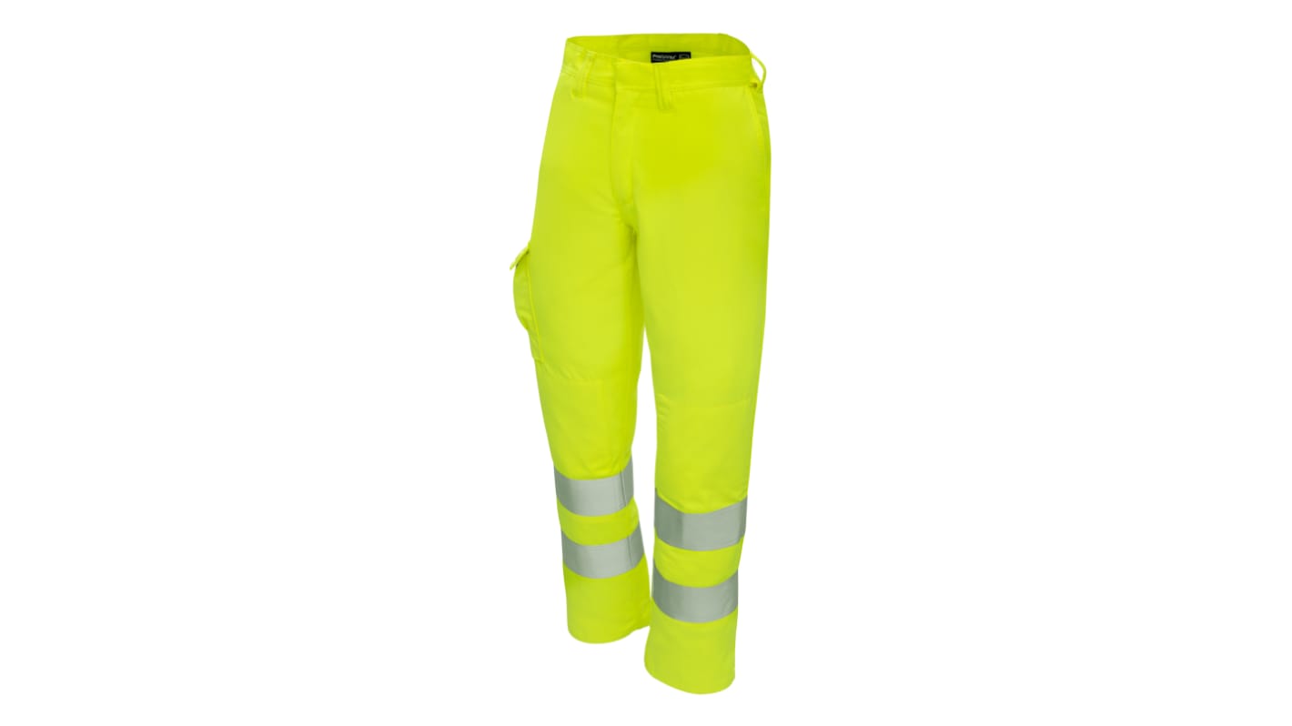Pantalones de alta visibilidad ProGARM, talla 32plg, de color Amarillo, Antiestático, Protección contra destello de arco