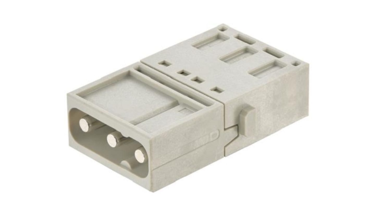 HARTING Han-Modular Robustes Power Steckverbinder-Modul, 3-polig 40A Stecker, Einsteckmodul Einstecken