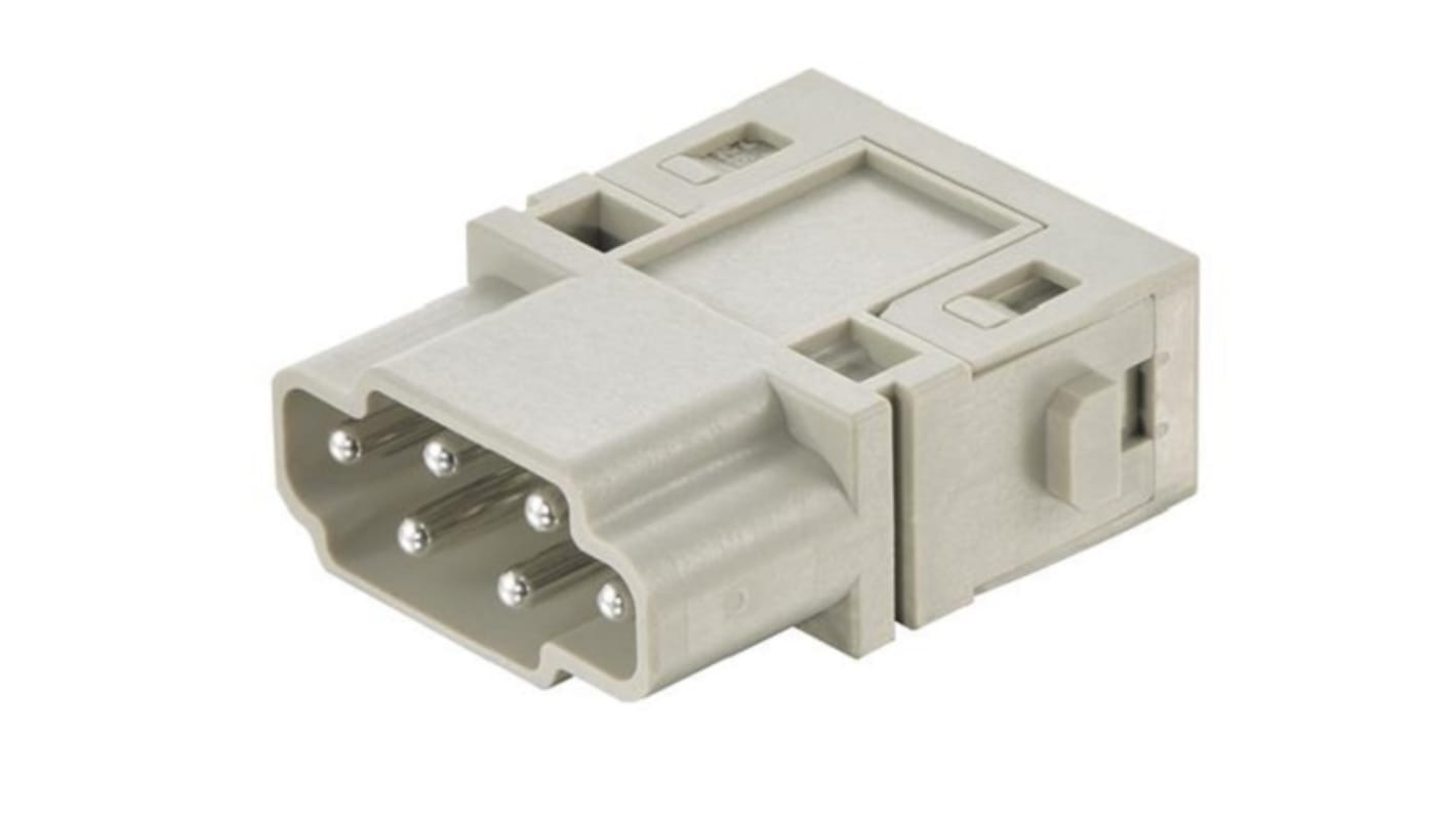 HARTING Heavy Duty Power Connector Module, 16A, Male, Han-Modular Series, 6 Contacts