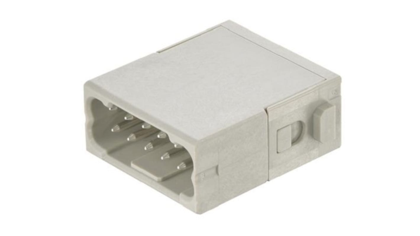 HARTING Han-Modular Robustes Power Steckverbinder-Modul, 12-polig 10A Stecker, Einsteckmodul Einstecken