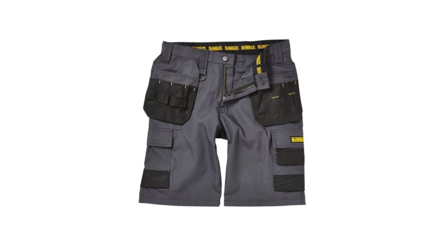 Pantalones cortos de trabajo Unisex DeWALT de Polialgodón de color Gris, talla 36plg