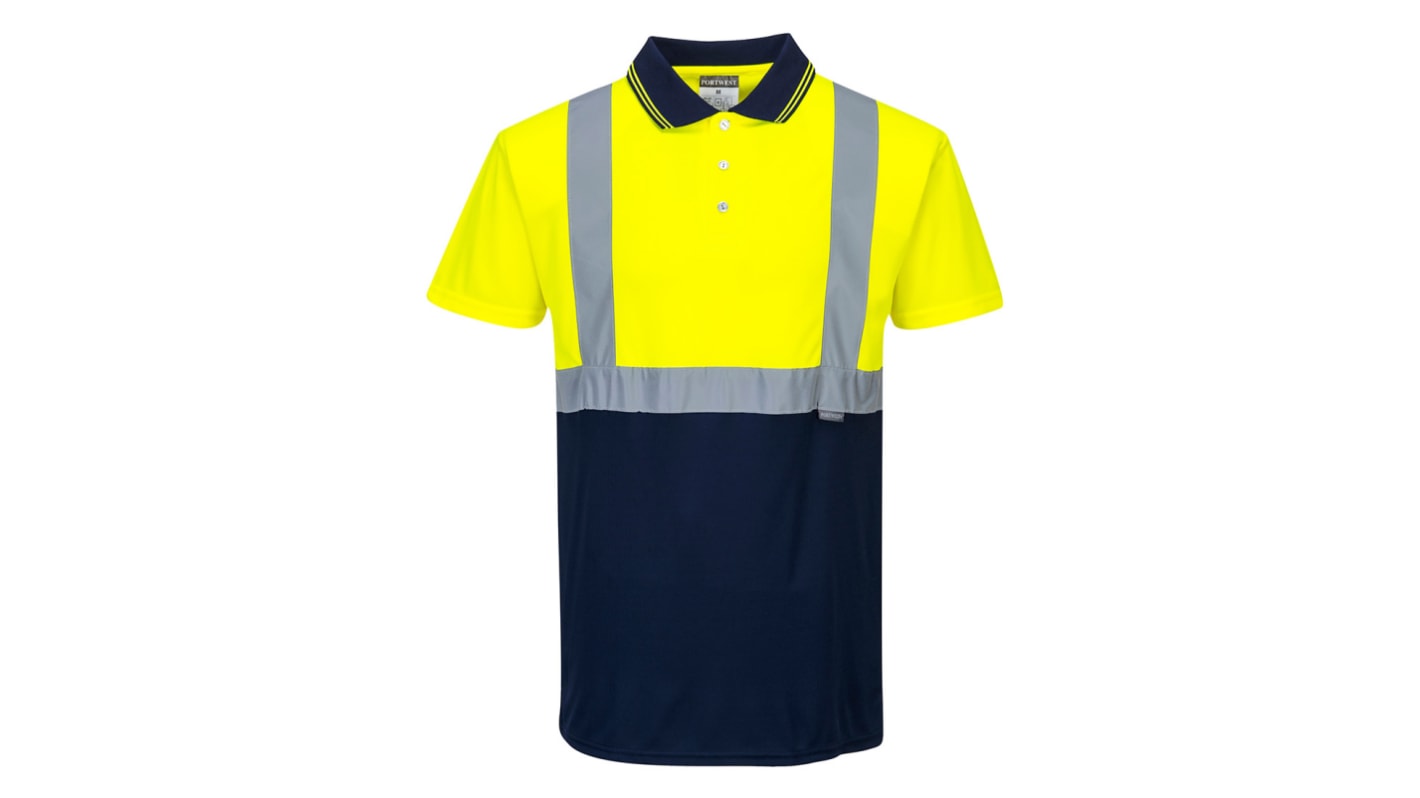 Polo de alta visibilidad Unisex Portwest de color Amarillo/Azul marino, talla 4XL