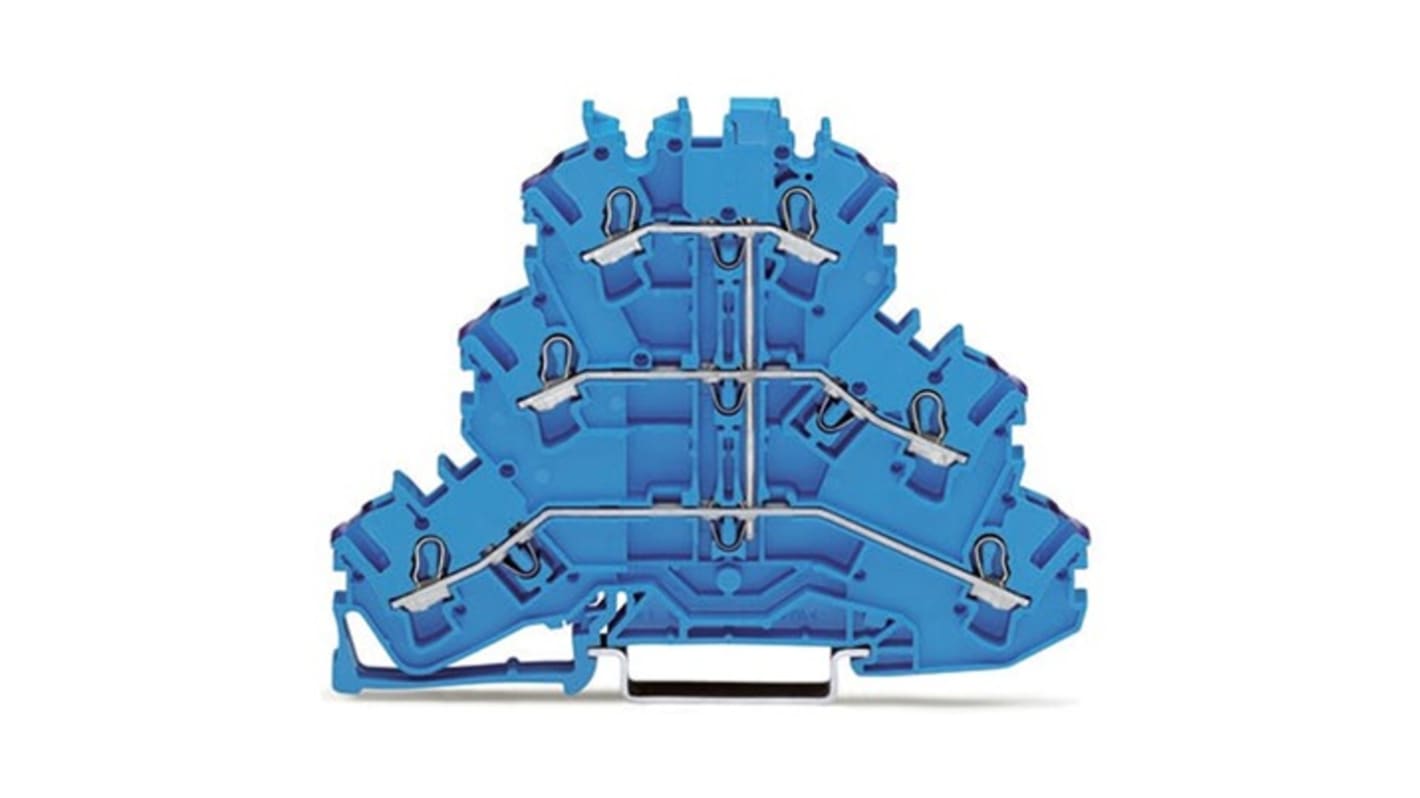 Wago TOPJOB S Series Blue Multi Level Terminal Block, 2.5mm², 3-Level, Push In Termination, ATEX, CSA, IECEx