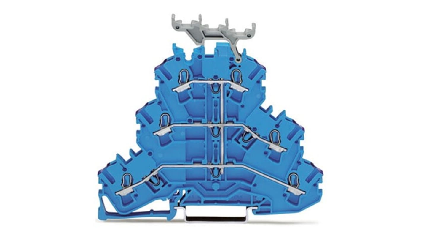 Wago TOPJOB S Series Blue Multi Level Terminal Block, 2.5mm², 3-Level, Push In Termination, ATEX, CSA, IECEx