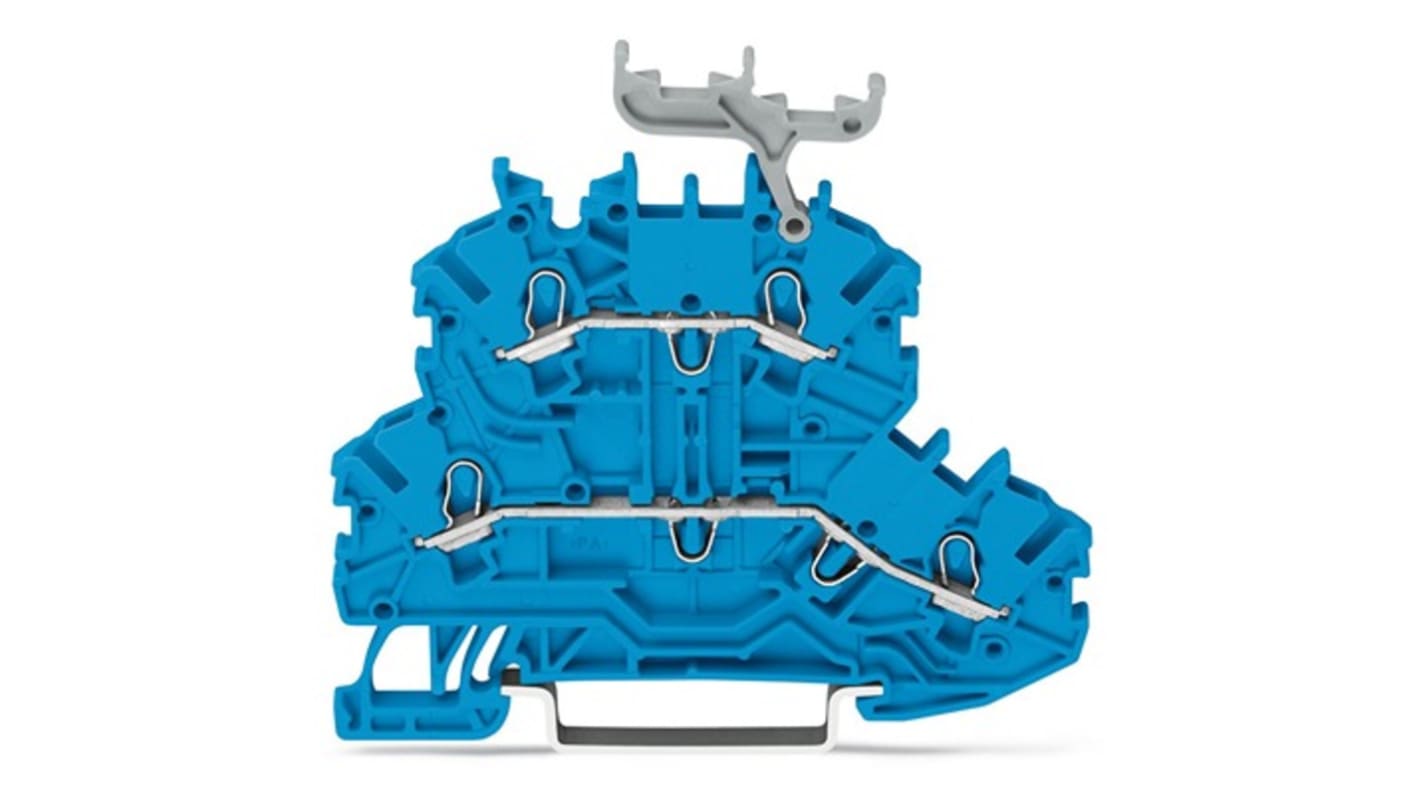 Wago TOPJOB S Series Blue DIN Rail Terminal Block, 1mm², 2-Level, Push-In Cage Clamp Termination, ATEX, EAC Ex, IECEx