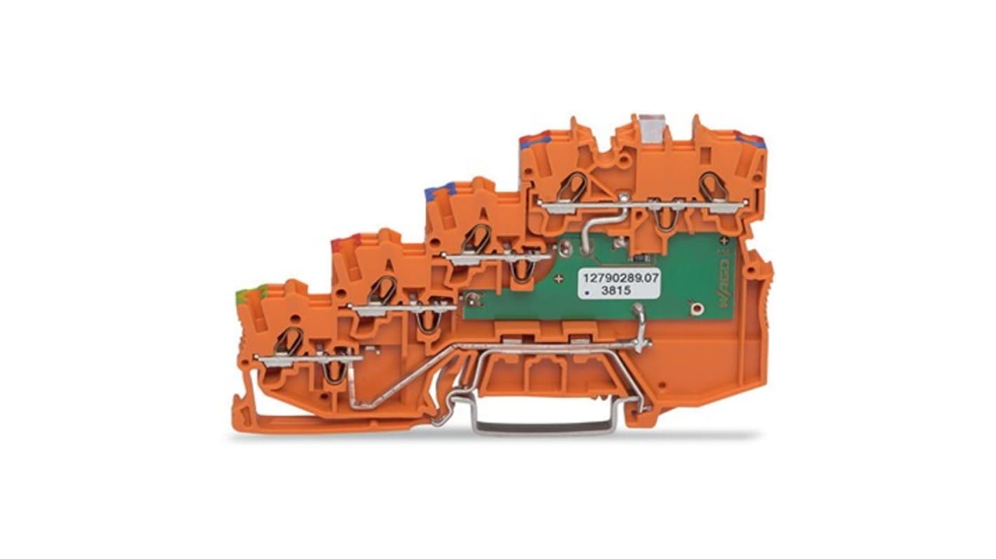 Wago TOPJOB S Series Orange DIN Rail Terminal Block, 1mm², 4-Level, Push-In Cage Clamp Termination