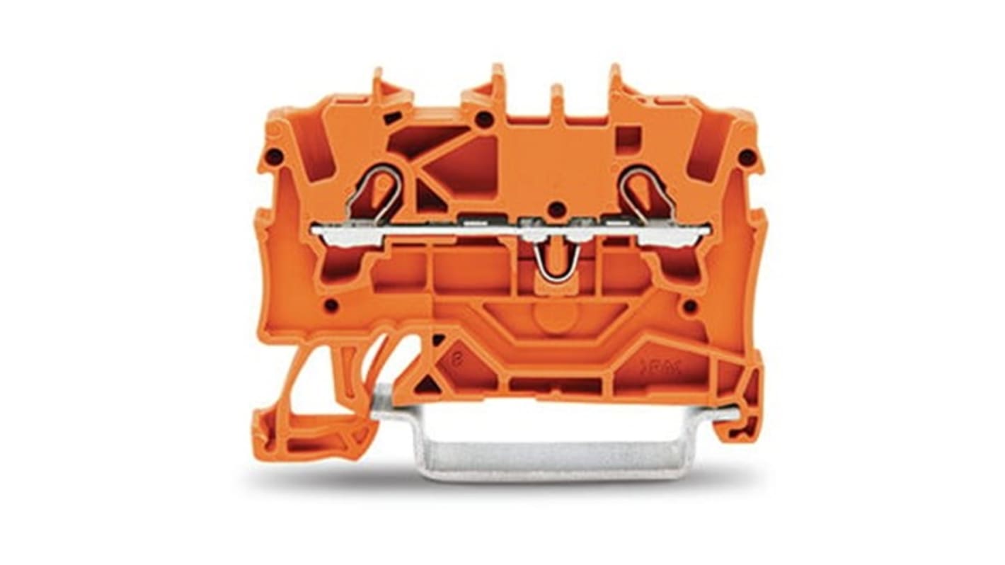 Wago TOPJOB S Series Orange DIN Rail Terminal Block, 1.5mm², 1-Level, Push-In Cage Clamp Termination, ATEX, EAC Ex,