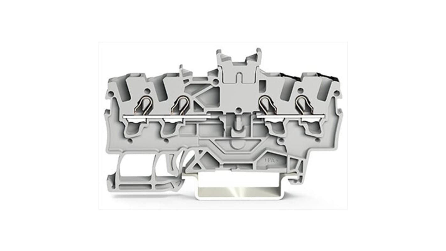 Wago TOPJOB S Series Grey DIN Rail Terminal Block, 1.5mm², 1-Level, Push-In Cage Clamp Termination, ATEX, EAC Ex, IECEx