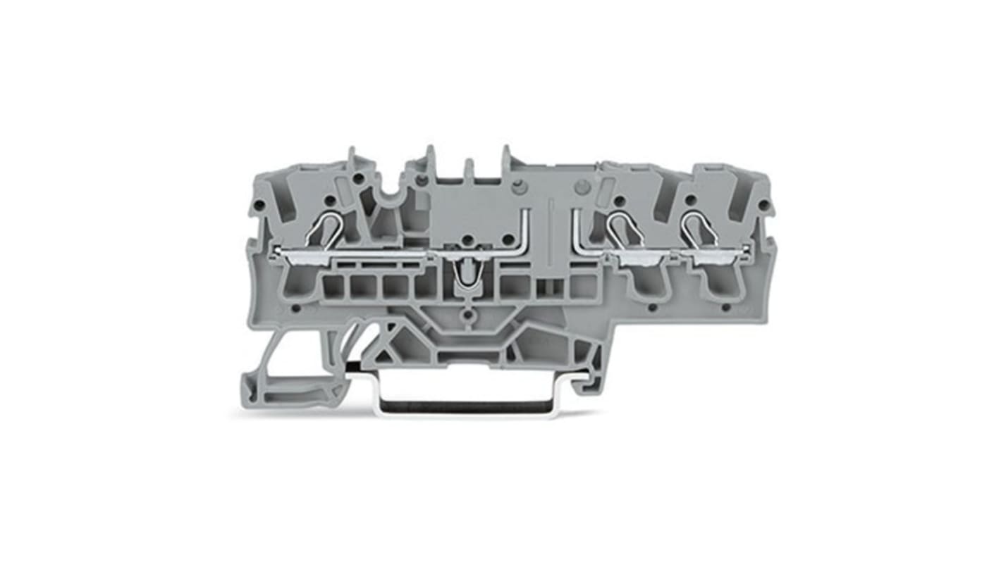 Wago TOPJOB S Series Grey DIN Rail Terminal Block, 2.5mm², 1-Level, Push In Termination, ATEX, CSA, IECEx