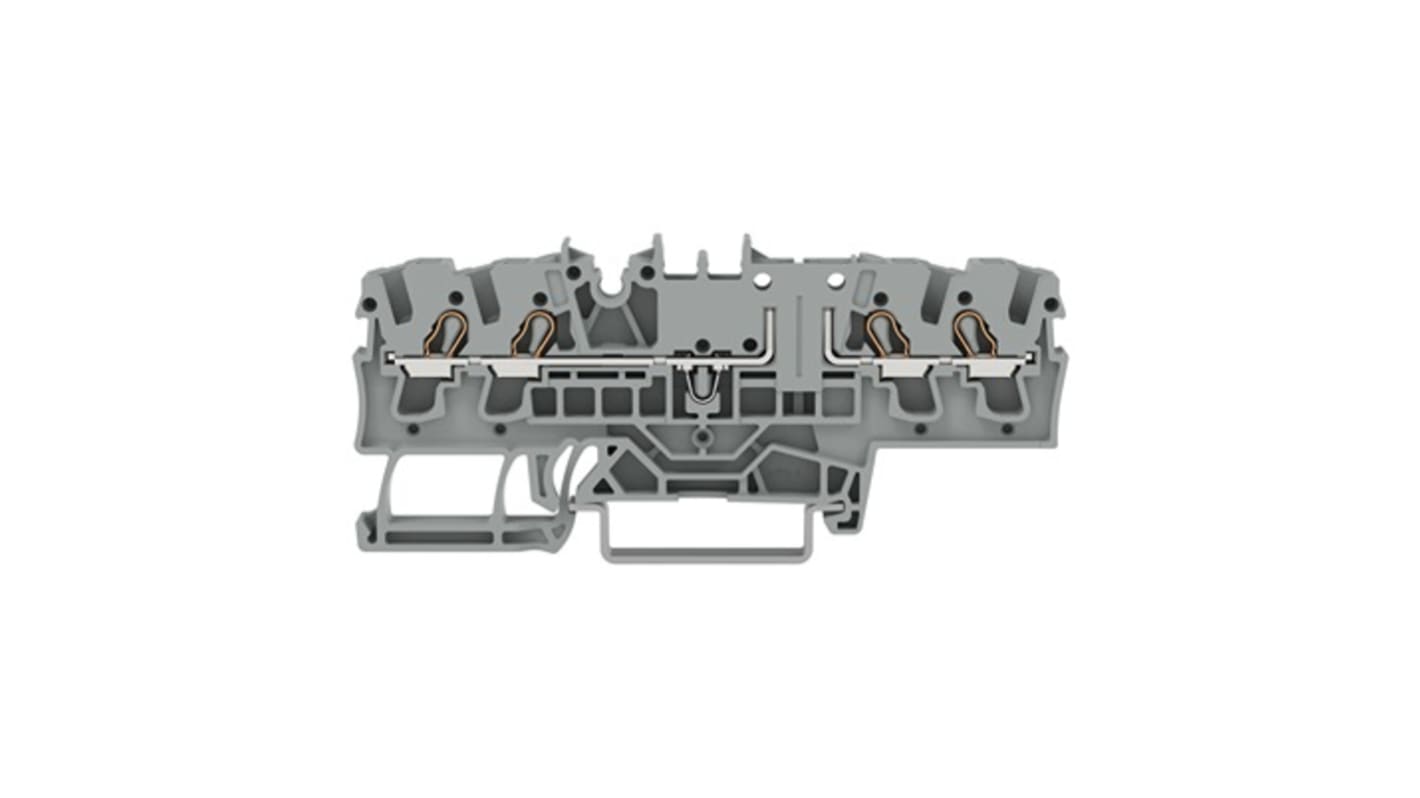 Wago TOPJOB S Series Grey DIN Rail Terminal Block, 2.5mm², 1-Level, Push In Termination, ATEX, CSA, IECEx