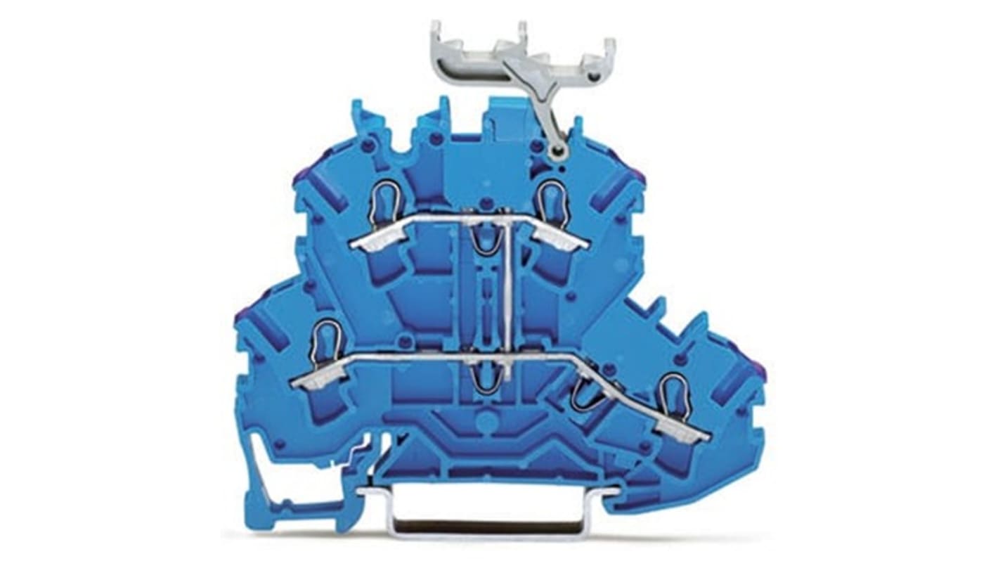 Wago TOPJOB S Series Blue Double Level Terminal Block, 2.5mm², 2-Level, Push In Termination, ATEX, CSA, IECEx