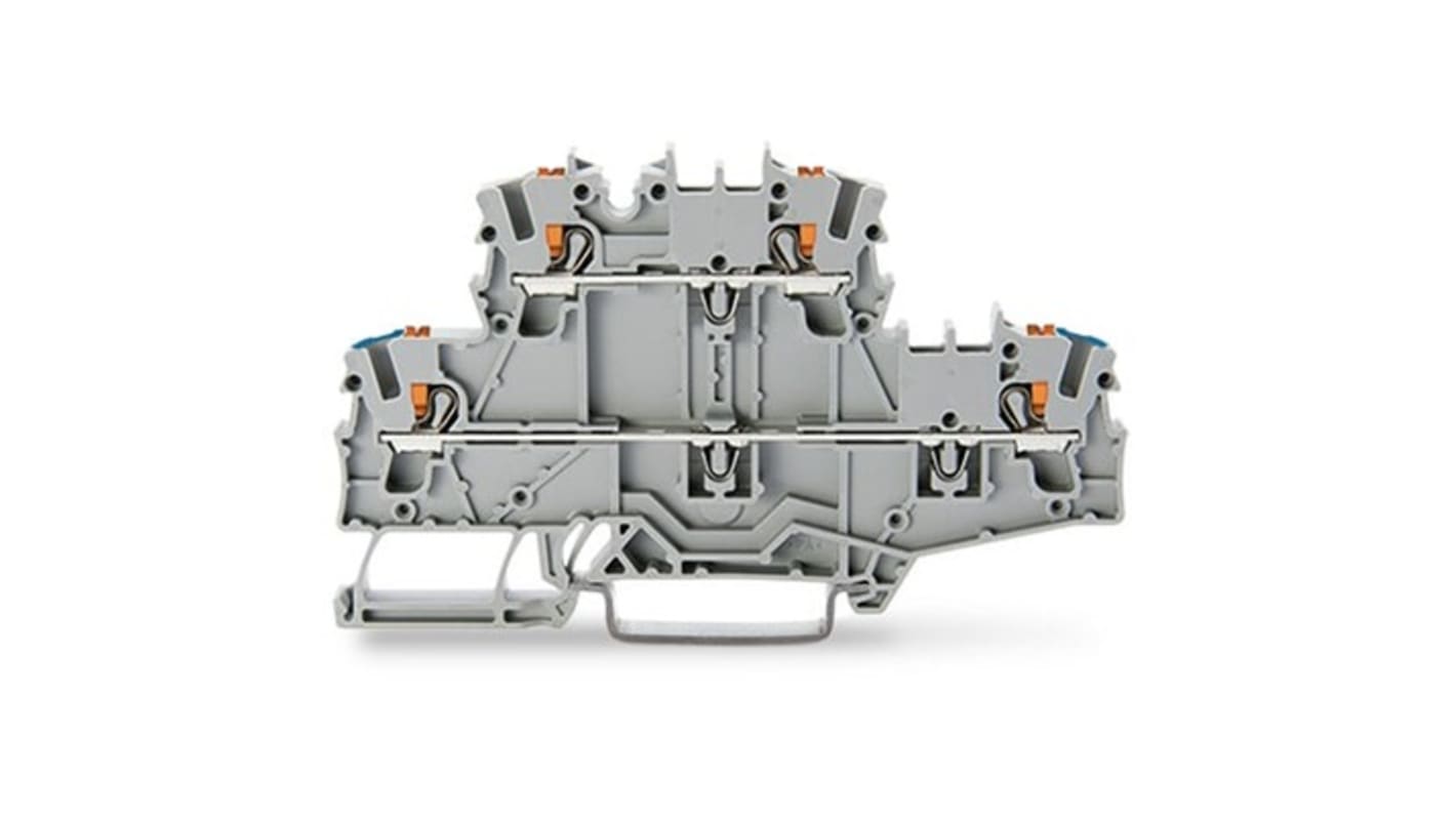 Wago TOPJOB S Series Grey Double Level Terminal Block, 2.5mm², 2-Level, Push In Termination, ATEX, CSA, IECEx